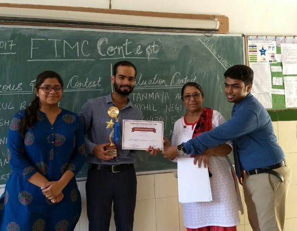 Toastmaster Nikhil Negi for winning the 1st position in Evaluation Contest